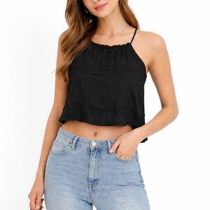 Free People Intimately Black Halter Neck Women Top